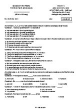 Đề thi học kỳ II môn Tiếng Anh Lớp 9 - Mã đề 659 - Năm học 2019-2020 - Trường THCS Hồng Bàng